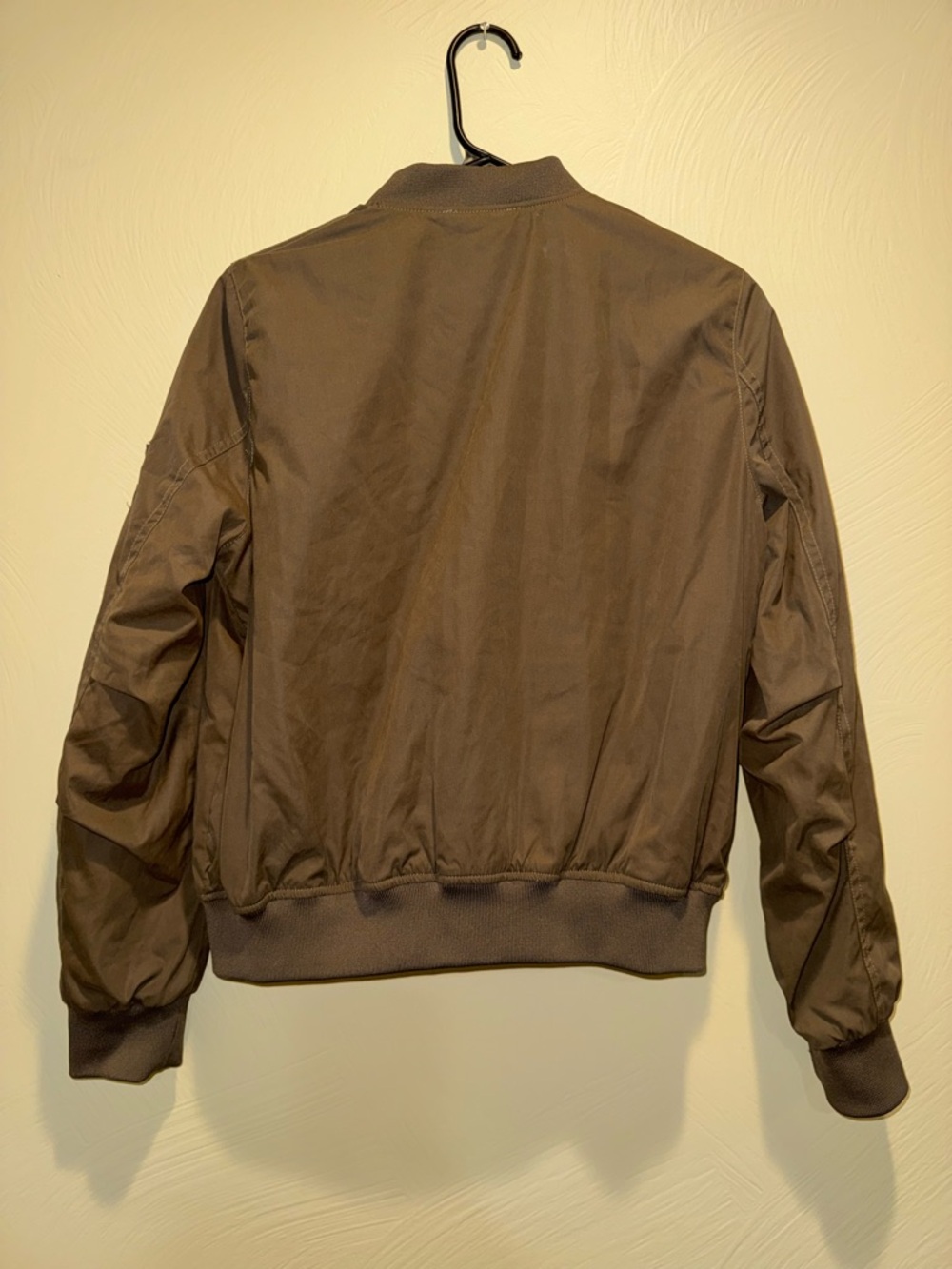 Brown Bomber Jacket by Orange Creek with Gold Tone Zipper - Picture 5 of 8